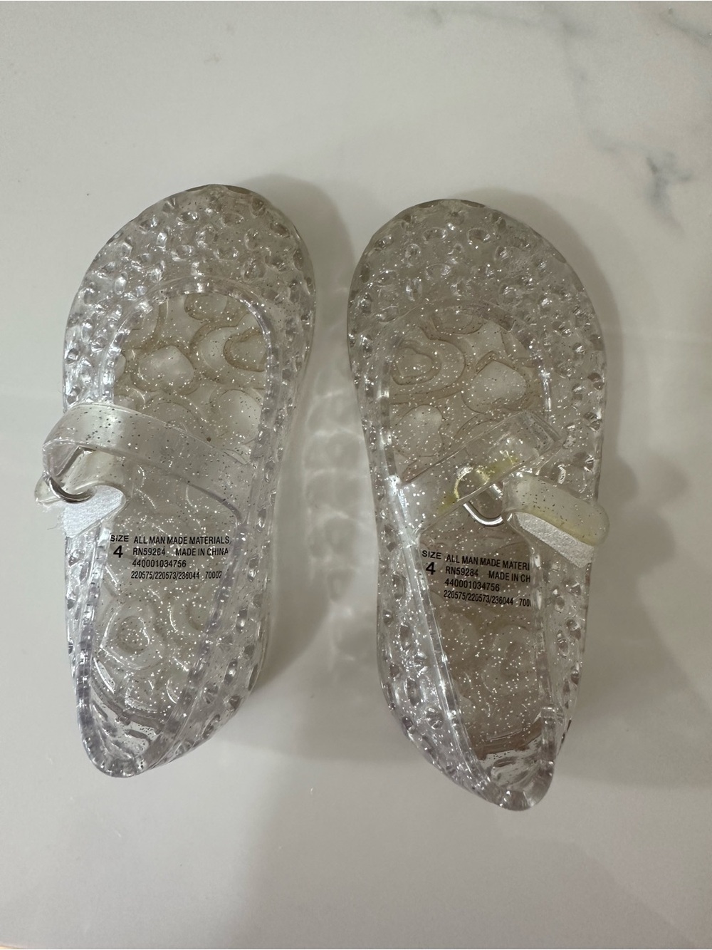 Clear Glitter Jelly Slide Sandals